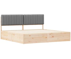 Lova Lovo rėmas su apmuštu galvūgaliu Šviesiai pilka 200 x 200 cm