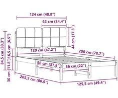 Lova Lovo rėmas su apmuštu galvūgaliu Taupe 120 x 200 cm