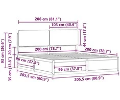 Lova Lovo rėmas su apmuštu galvūgaliu Taupe 200 x 200 cm