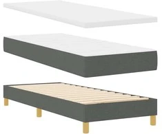 Kiemas lova su čiužiniu Tamsiai pilka 200 x 80 cm audinys