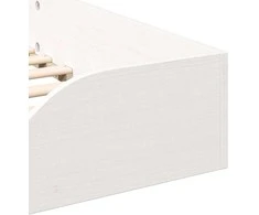 Lova Lovos rėmas Balta 100 x 200 cm Kietos pušies mediena