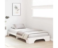 Lova Lovos rėmas Balta 100 x 200 cm Kietos pušies mediena