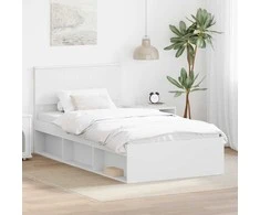 Lova Lovos rėmas Balta 100 x 200 cm Kietos pušies mediena