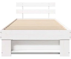 Lova Lovos rėmas Balta 100 x 200 cm Kietos pušies mediena