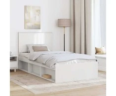 Lova Lovos rėmas Balta 100 x 200 cm Kietos pušies mediena