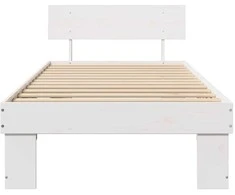Lova Lovos rėmas Balta 100 x 200 cm Kietos pušies mediena