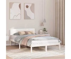 Lova Lovos rėmas Balta 120 x 190 cm Kietos pušies mediena