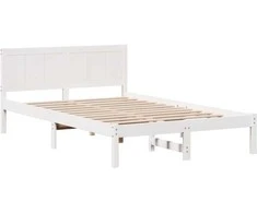 Lova Lovos rėmas Balta 120 x 190 cm Pušies medienos masyvas