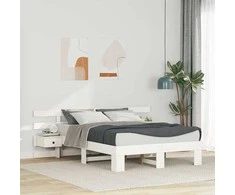 Lova Lovos rėmas Balta 135 x 190 cm Kietos pušies mediena