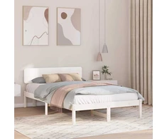Lova Lovos rėmas Balta 135 x 190 cm Kietos pušies mediena