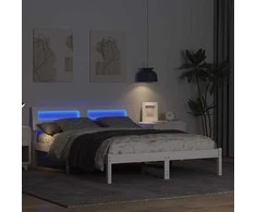 Lova Lovos rėmas Balta 135 x 190 cm Kietos pušies mediena
