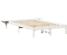 Lova Lovos rėmas Balta 135 x 190 cm Kietos pušies mediena