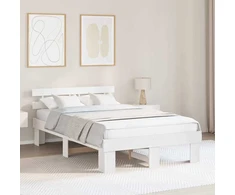 Lova Lovos rėmas Balta 135 x 190 cm Kietos pušies mediena