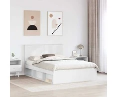 Lova Lovos rėmas Balta 140 x 190 cm Kietos pušies mediena
