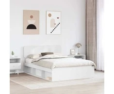 Lova Lovos rėmas Balta 140 x 190 cm Kietos pušies mediena