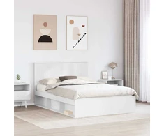 Lova Lovos rėmas Balta 140 x 190 cm Kietos pušies mediena