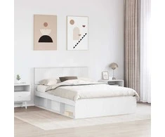 Lova Lovos rėmas Balta 140 x 190 cm Kietos pušies mediena