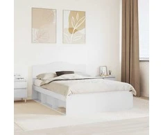 Lova Lovos rėmas Balta 140 x 190 cm Kietos pušies mediena