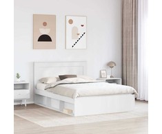 Lovos rėmas Balta 140 x 200 cm Kietos pušies mediena