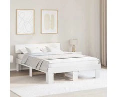Lova Lovos rėmas Balta 140 x 200 cm Kietos pušies mediena