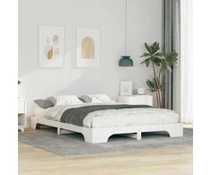 Lova Lovos rėmas Balta 140 x 210 cm Kietos pušies mediena