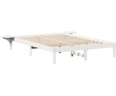 Lova Lovos rėmas Balta 150 x 200 cm Kietos pušies mediena