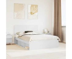 Lova Lovos rėmas Balta 150 x 200 cm Kietos pušies mediena