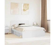 Lova Lovos rėmas Balta 160 x 200 cm Kietos pušies mediena
