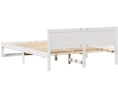 Lova Lovos rėmas Balta 160 x 200 cm Kietos pušies mediena