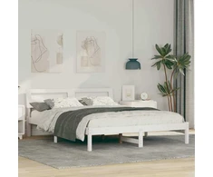 Lova Lovos rėmas Balta 160 x 200 cm Kietos pušies mediena