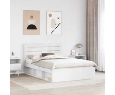 Lova Lovos rėmas Balta 160 x 200 cm Kietos pušies mediena