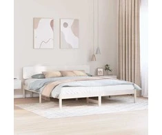 Lova Lovos rėmas Balta 180 x 200 cm Kietos pušies mediena