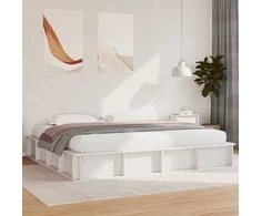 Lova Lovos rėmas Balta 180 x 200 cm Kietos pušies mediena