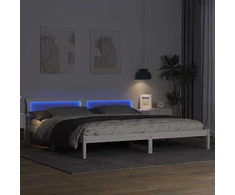 Lova Lovos rėmas Balta 200 x 200 cm Kietos pušies mediena