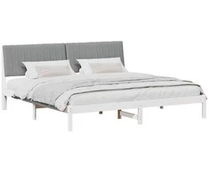 Lova Lovos rėmas Balta 200 x 200 cm Kietos pušies mediena