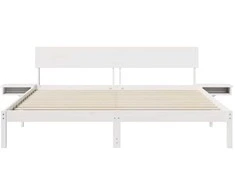 Lova Lovos rėmas Balta 200 x 200 cm Kietos pušies mediena