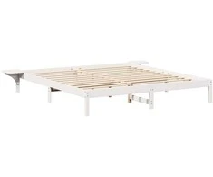 Lova Lovos rėmas Balta 200 x 200 cm Kietos pušies mediena