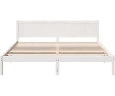 Lova Lovos rėmas Balta 200 x 200 cm Pušies medienos masyvas