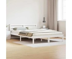Lova Lovos rėmas Balta 215,5 x 165,5 x 69,5 cm Kietas pušies medis