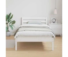 Lova Lovos rėmas Balta 225,5 x 95,5 x 69,5 cm Kietas pušies medis