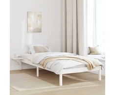 Lova Lovos rėmas Balta 75 x 190 cm Kietos pušies mediena