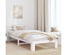 Lova Lovos rėmas Balta 75 x 190 cm Kietos pušies mediena