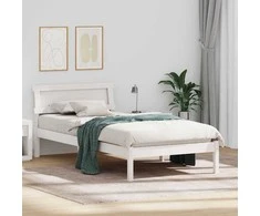 Lova Lovos rėmas Balta 75 x 190 cm Kietos pušies mediena