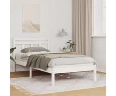 Lova Lovos rėmas Balta 75 x 190 cm Kietos pušies mediena