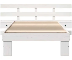 Lova Lovos rėmas Balta 75 x 190 cm Kietos pušies mediena