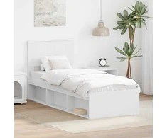 Lova Lovos rėmas Balta 75 x 190 cm Kietos pušies mediena