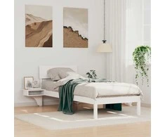 Lova Lovos rėmas Balta 75 x 190 cm Kietos pušies mediena