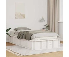 Lova Lovos rėmas Balta 75 x 190 cm Kietos pušies mediena
