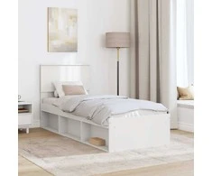 Lova Lovos rėmas Balta 75 x 190 cm Kietos pušies mediena
