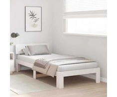 Lova Lovos rėmas Balta 75 x 190 cm Kietos pušies mediena